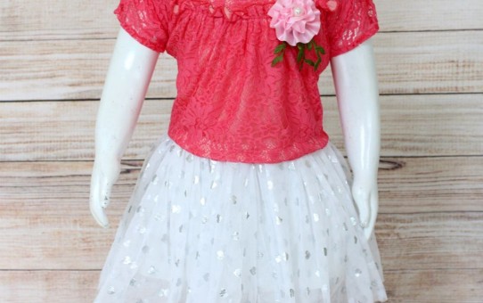 xưởng may quần áo trẻ em giá sỉ Veco - bộ váy ren xinh xắn màu dâu