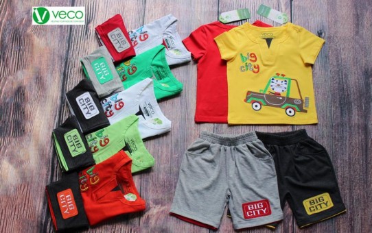 xưởng may quần áo trẻ em xuất khẩu VECO - bộ thun nam hổ lái xe (1)