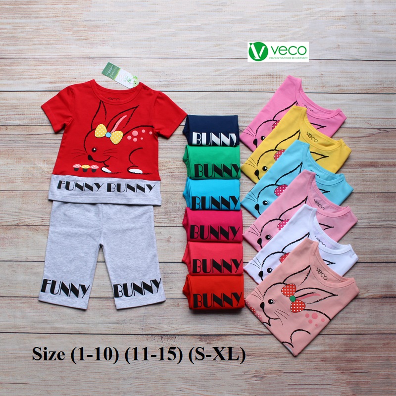 Xưởng may quần áo trẻ em giá sỉ VECO - bộ lửng thỏ nấm (2)