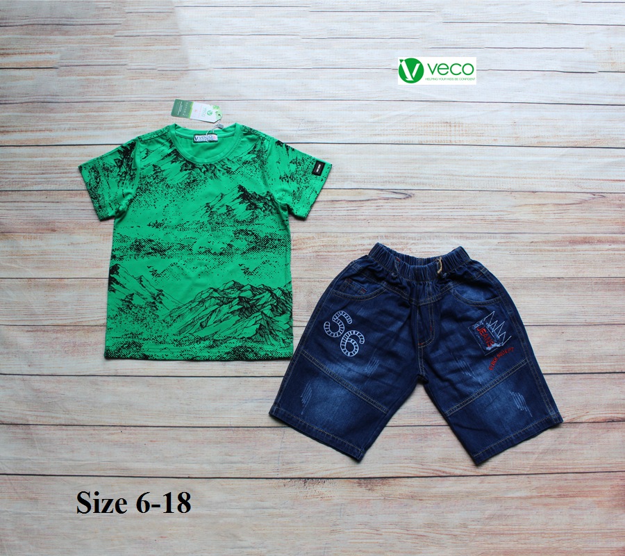 xưởng may quần áo trẻ em giá sỉ VECO - Bộ jean nam cá tính cho bé 50kg (7)