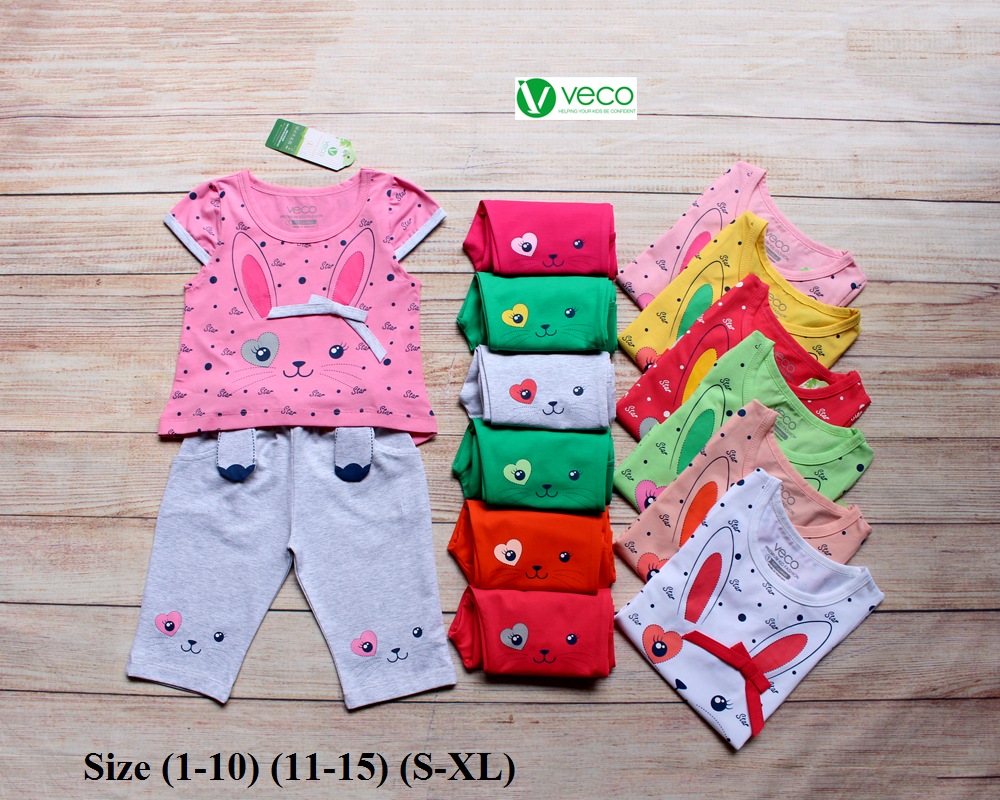 xưởng may quần áo trẻ em giá sỉ VECO - bộ lửng thỏ star dễ thương (9)