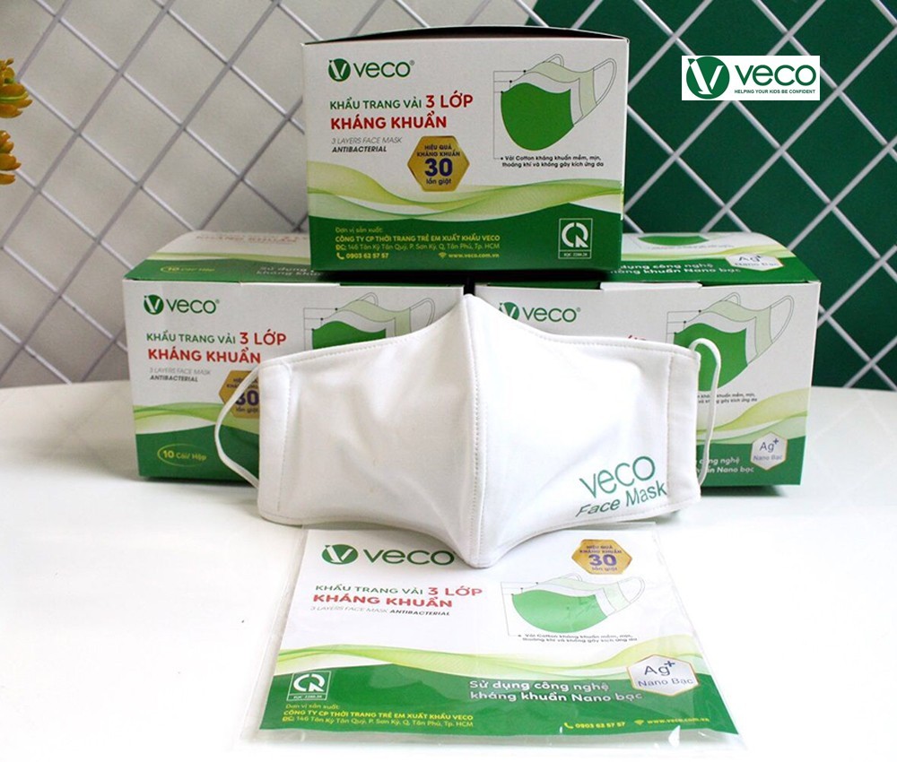 Khẩu trang vải kháng khuẩn Veco
